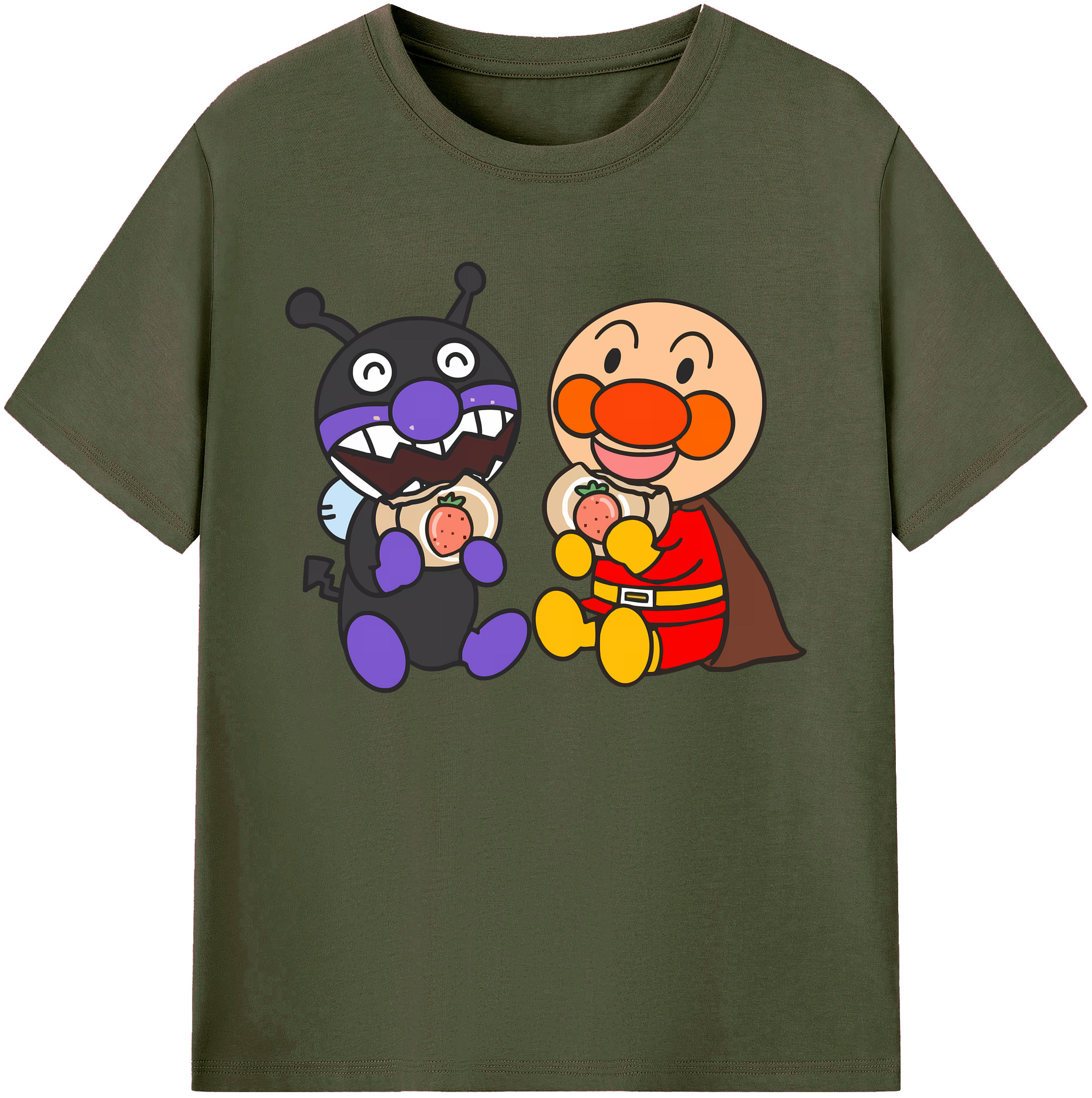 （画像用） アンパンマン Anpanman 綿100％ メンズ半袖Tシャツ｜肌触りやわらか＆通気性